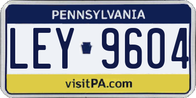 PA license plate LEY9604
