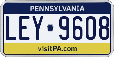 PA license plate LEY9608