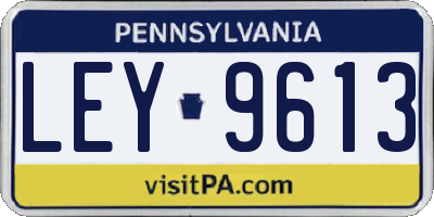 PA license plate LEY9613