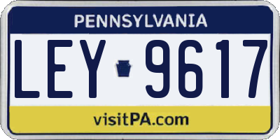 PA license plate LEY9617