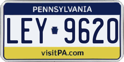 PA license plate LEY9620