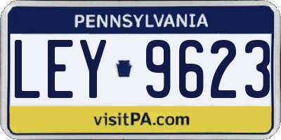 PA license plate LEY9623
