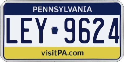 PA license plate LEY9624