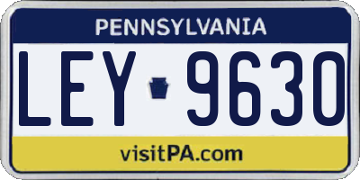 PA license plate LEY9630