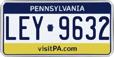 PA license plate LEY9632