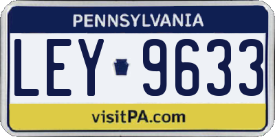 PA license plate LEY9633