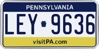PA license plate LEY9636
