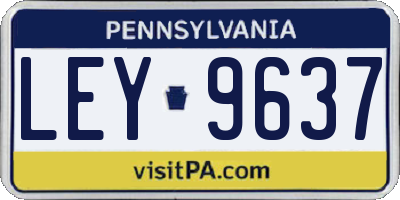 PA license plate LEY9637