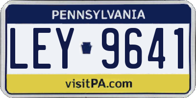 PA license plate LEY9641