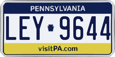 PA license plate LEY9644
