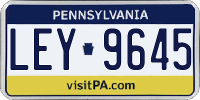 PA license plate LEY9645