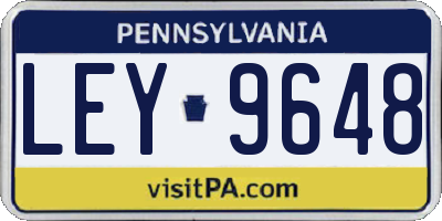 PA license plate LEY9648