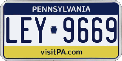 PA license plate LEY9669