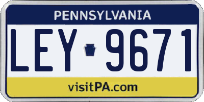 PA license plate LEY9671
