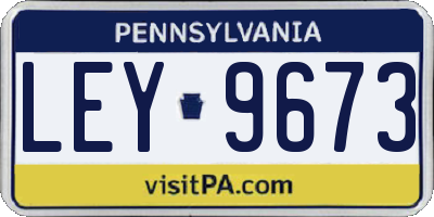 PA license plate LEY9673