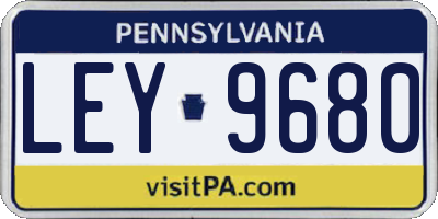 PA license plate LEY9680