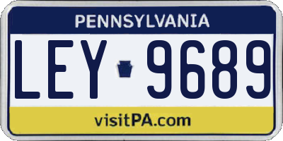 PA license plate LEY9689
