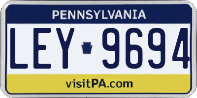 PA license plate LEY9694