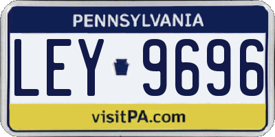 PA license plate LEY9696