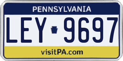 PA license plate LEY9697