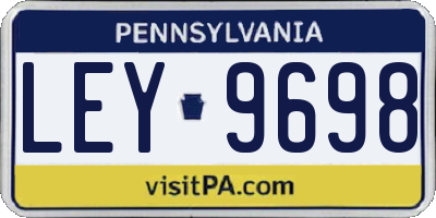 PA license plate LEY9698