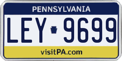 PA license plate LEY9699
