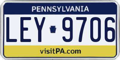 PA license plate LEY9706