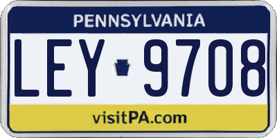 PA license plate LEY9708