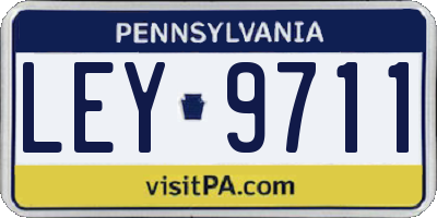 PA license plate LEY9711