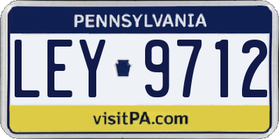 PA license plate LEY9712