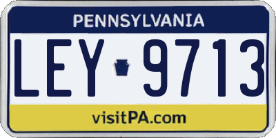 PA license plate LEY9713