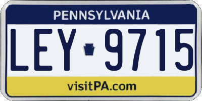 PA license plate LEY9715