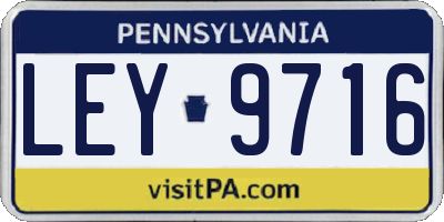 PA license plate LEY9716