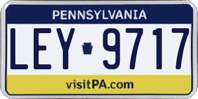 PA license plate LEY9717
