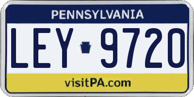 PA license plate LEY9720