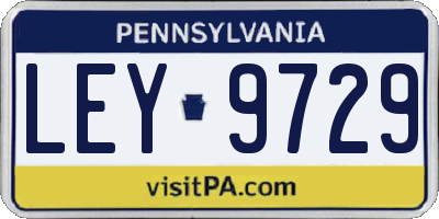 PA license plate LEY9729