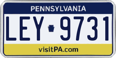 PA license plate LEY9731