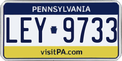 PA license plate LEY9733