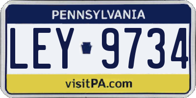 PA license plate LEY9734
