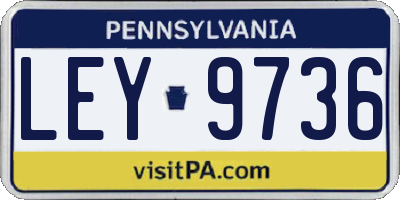 PA license plate LEY9736