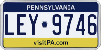 PA license plate LEY9746