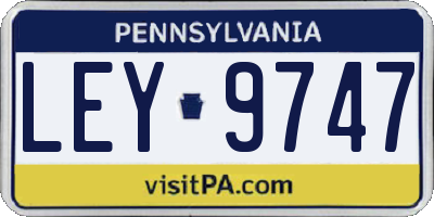PA license plate LEY9747