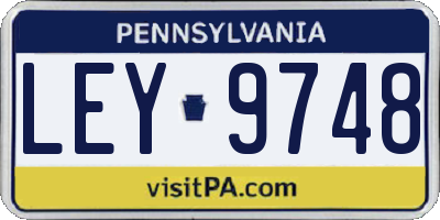 PA license plate LEY9748