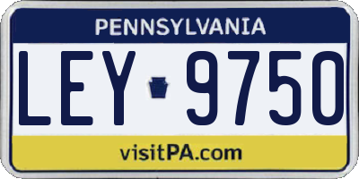 PA license plate LEY9750