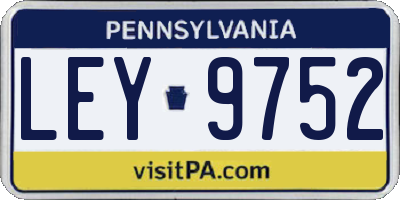 PA license plate LEY9752