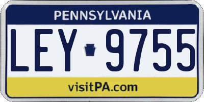 PA license plate LEY9755