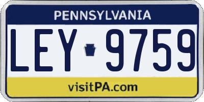 PA license plate LEY9759