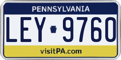PA license plate LEY9760