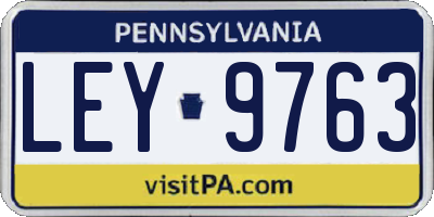 PA license plate LEY9763