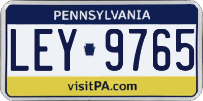 PA license plate LEY9765